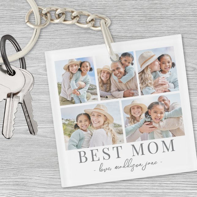 Mum Photo Collage Key Ring (Mom Photo Collage Keychain)