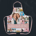 Mum photo collage modern typography simple pink apron<br><div class="desc">Worlds greatest mum girly pink multi photo modern minimal simple unique script typography elegant Mother's day,  birthday,  Christmas,  Easter,  graduation,  end of school year or decor gift design.</div>