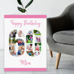 Mum Photo Collage Number 60 Large 60th Birthday<br><div class="desc">Say a special Happy Birthday with a large 60th birthday card and a unique photo collage. This extra large birthday card for mum has the big 60 filled with your own family photos. The template is set up for you to edit Mum to mummy, mama or any other name you...</div>