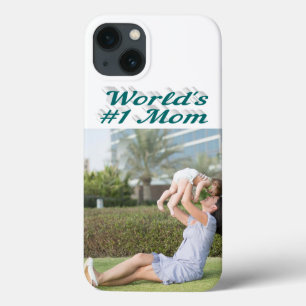 Mum Photo green text iPhone Case