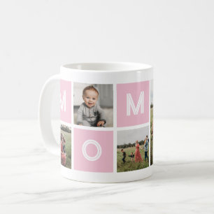 Mum Pink Birthday Custom 5 Photo Coffee Mug