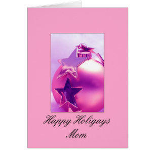 Mum - Pink Happy Holigays Card (Lesbian X-mas)
