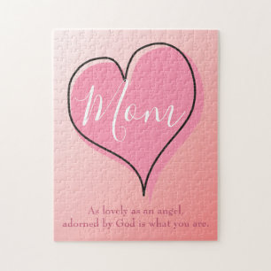 Mum pink heart jigsaw puzzle