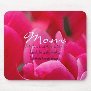 Mum Pink & Red Floral Mousepad