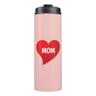 Mum pink red heart modern graphic stylish chic thermal tumbler