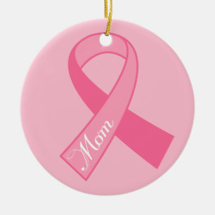 Mum Pink Ribbon Breast Cancer Ornament Gift