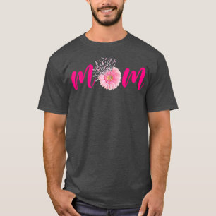 Mum Pink Ribbon Sunflower Breast Cancer Awareness T-Shirt