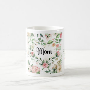 Mum Pink Rose and Heart Coffee Mug
