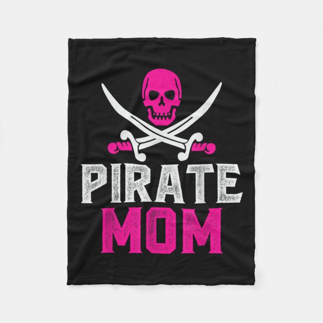 Mum Pirate Graphic Quote Design  Fleece Blanket (Front)