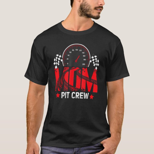 Mum Pit Crew Race Car Racing Birthday Family Pit C T-Shirt (Front)