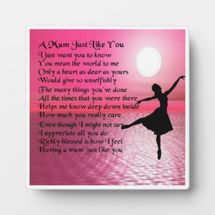 Mum Poem Plaque - Ballerina Design