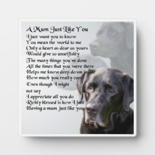 Mum Poem Plaque - Black Labrador Design
