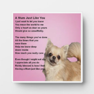 Mum Poem Plaque - Chihuahua Design