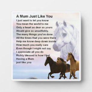 Mum Poem Plaque  -  Horses  Design