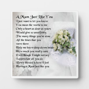 Mum Poem Plaque - Wedding Design