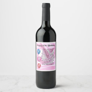 Mum Poem Wine Bottle Label - 80th Birthday
