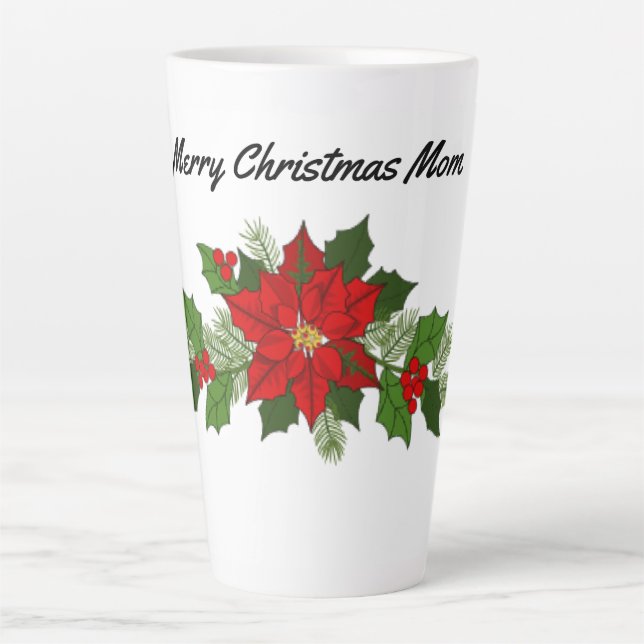 Mum Poinsettias Latte Mug (Front)