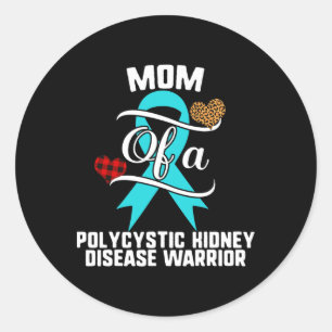 Mum Polycystic Kidney Disease Awareness Leopard Bu Classic Round Sticker