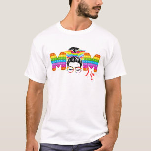 Mum Poppin Cool Messy Bun Mum Life Mother Day T-Shirt