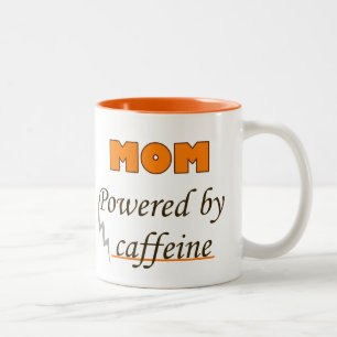 mum Powered by caffeine Two-Tone Coffee Mug
