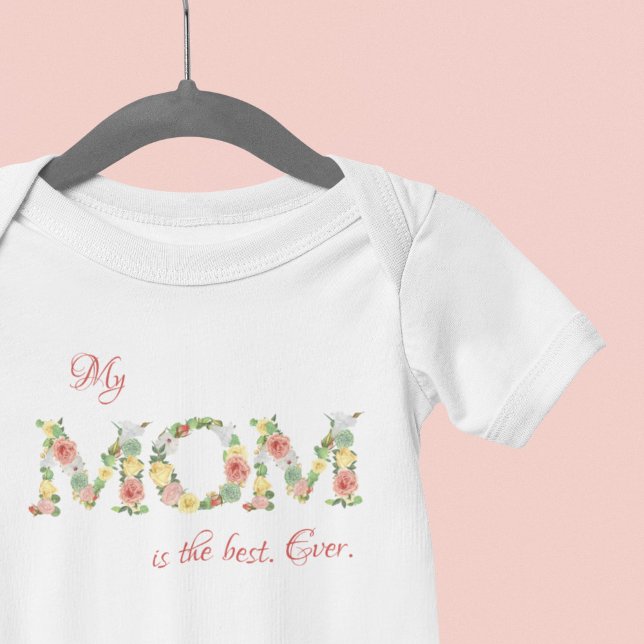 Mum pretty cute floral Mother's Day Baby Bodysuit (Creator Uploaded)