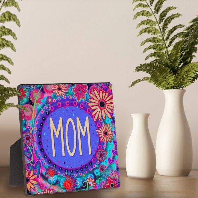 Mum Pretty Floral Pink Whimsical Plaque (Creator Uploaded)