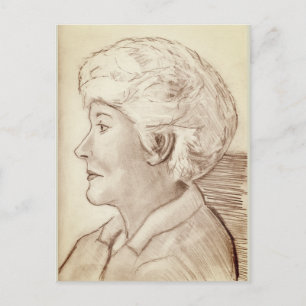 Mum Profile Portrait 2004 drawing Postcard