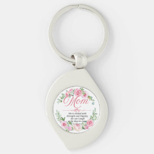 Mum - Proverbs 31:25 Mother's Day Bible Verse Rose Key Ring