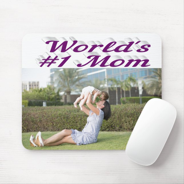 Mum purple photo  mouse pad (With Mouse)