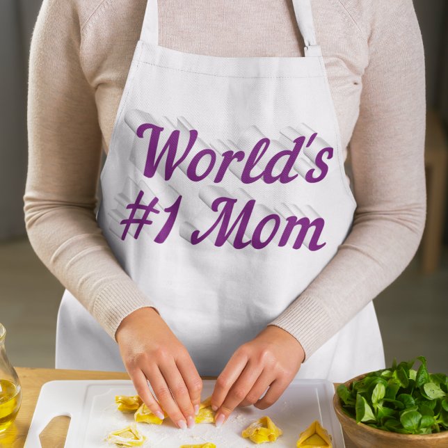 Mum Purple text Mothers Day Long Apron (Creator Uploaded)