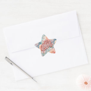 Mum Queen Floral Star Sticker
