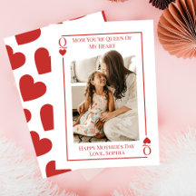 Mum Queen Of My Heart Photo Mother's Day Card