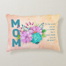 Mum Quote and Watercolor Floral on Marble