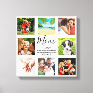 Mum Quote Modern Chic Family Photo Collage Canvas Print