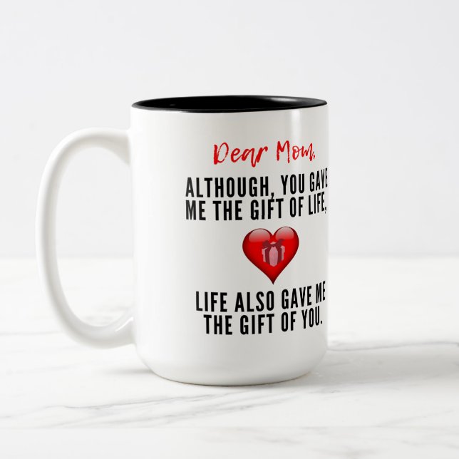 mum quotes Two-Tone coffee mug (Left)