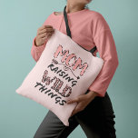 Mum Raising Wild Things Quote Funny Leopard Print Tote Bag<br><div class="desc">This cute and funny design is perfect for any mum on Mother's Day, for her birthday, or all year round. It features the quote, "Mum. Raising Wild Things, " with a hand-drawn heart arrow, and leopard cheetah print typography in blush pink and black. It's modern, sweet, girly, and cool; the...</div>