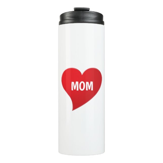 Mum red big heart modern graphic cute thermal tumbler (Front)
