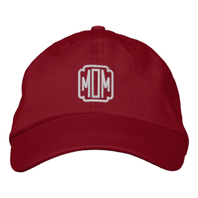 Mum Red Embroidered Baseball Cap (Front)