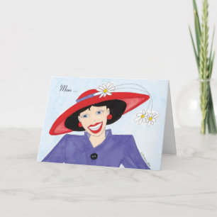 Mum Red Hat Birthday Card
