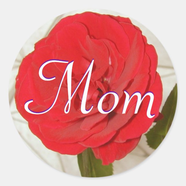Mum Red Rose Sticker (Front)