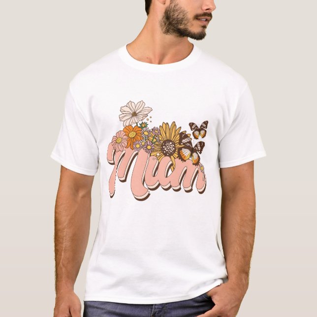 Mum Retro Floral T-Shirt (Front)