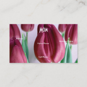Mum Rosey Blue Tulips Calling Card