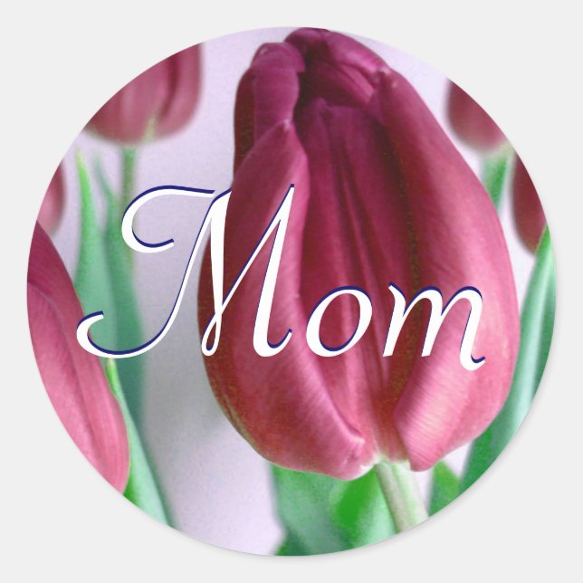 Mum Rosey Tulips Sticker (Front)