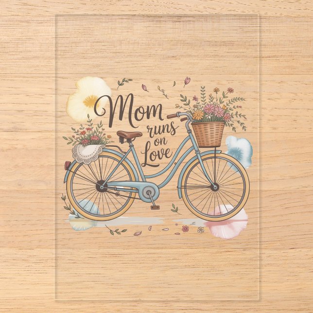 Mum Runs On Love Acrylic Invitations (Front)