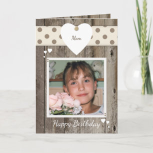 Mum Rustic Birthday Photo Card