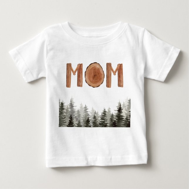 Mum Rustic Green Trees Baby T-Shirt (Front)
