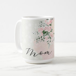 Mum’s Blush bow and Rose Wisteria Bouquet Coffee Mug