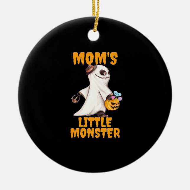 Mum’s Little Boo Monster Funny Graphic Ceramic Ornament (Front)