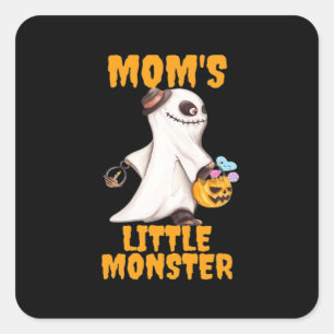 Mum’s Little Boo Monster Funny Graphic Square Sticker