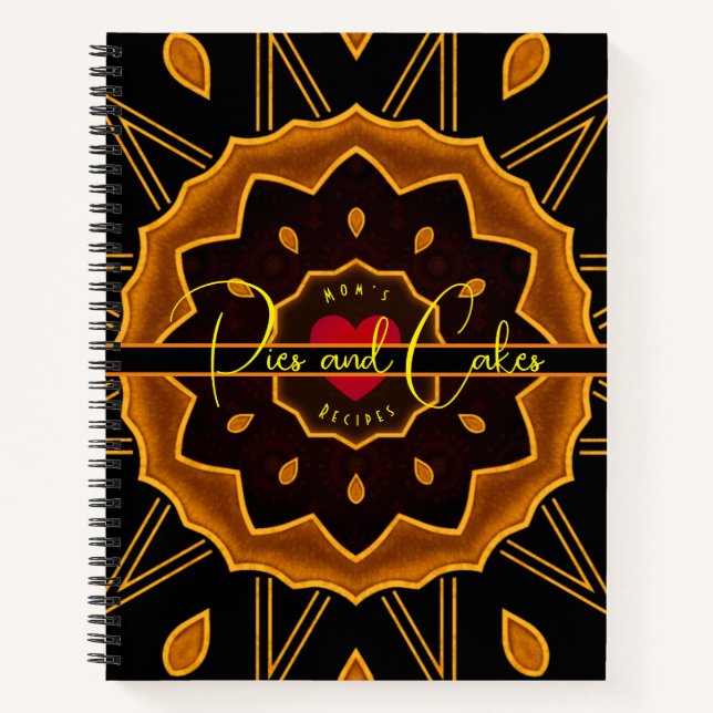 Mum’s Pies & Cakes Recipes Spiral Notebook (Front)